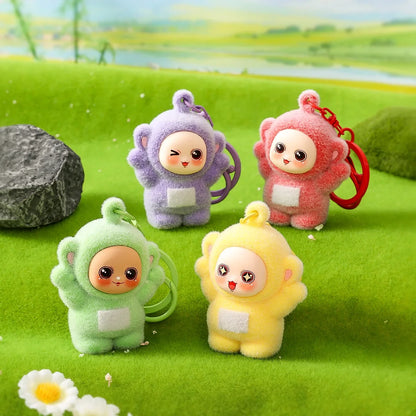 Four-Color Baby Cartoon Keychains - Cute Doll Pendants for Schoolbags, Couples & Trendy Gifts