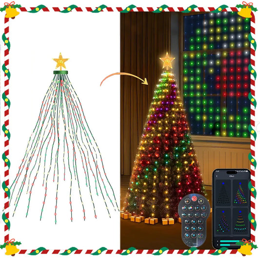 Christmas Tree Lights - 400LED RGBIC Smart Fairy String Lights with Star Topper for Indoor & Outdoor Decor