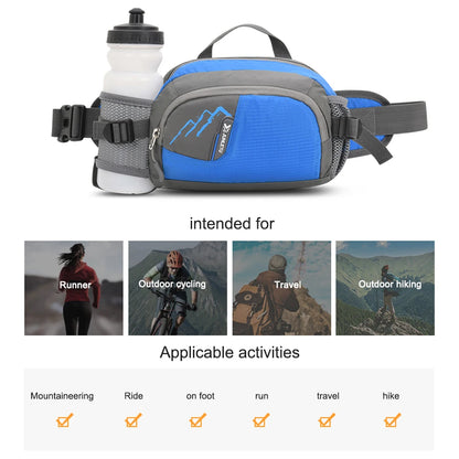 Running Belt Fanny Pack with Bottle Holder – Nylon Waist Sling Phone Pouch for Jogging, Hiking & Hydration