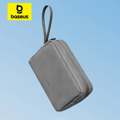 Baseus Organizer Bag – Zipper Storage Case for iPhone 15/14 Pro Max, Earphones, Power Bank, Cables & Digital Accessories
