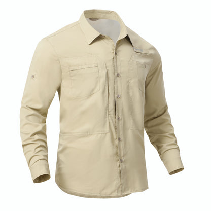 Men's UPF 50+ Fishing Shirt – Lightweight Long Sleeve Sun Protection Shirt with Breathable Mesh Back