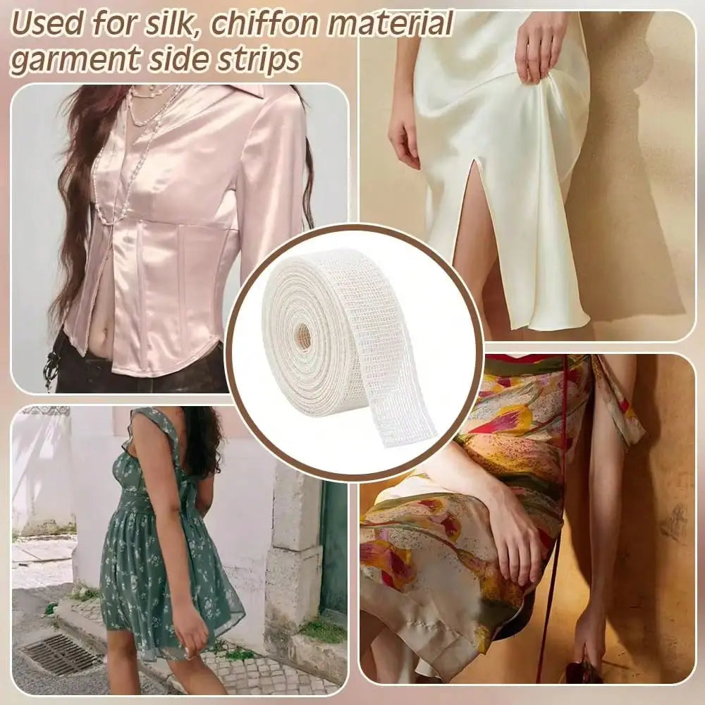 Fabric Hemming Guide - Reusable Fishbone Tape for Narrow & Curved Hems on Dresses and Skirts