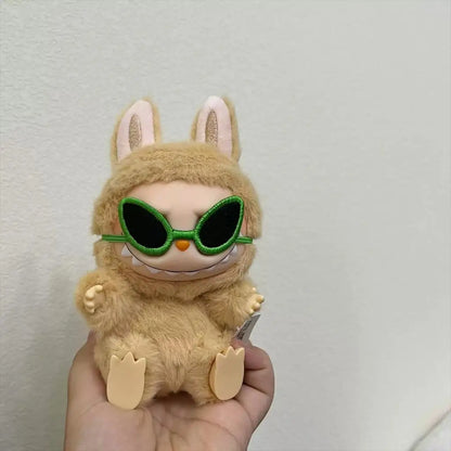 17cm Mini Plush Doll Clothes – Kpop EXO Labubu Idol Outfit with Glasses & Sunglasses Accessories Gift