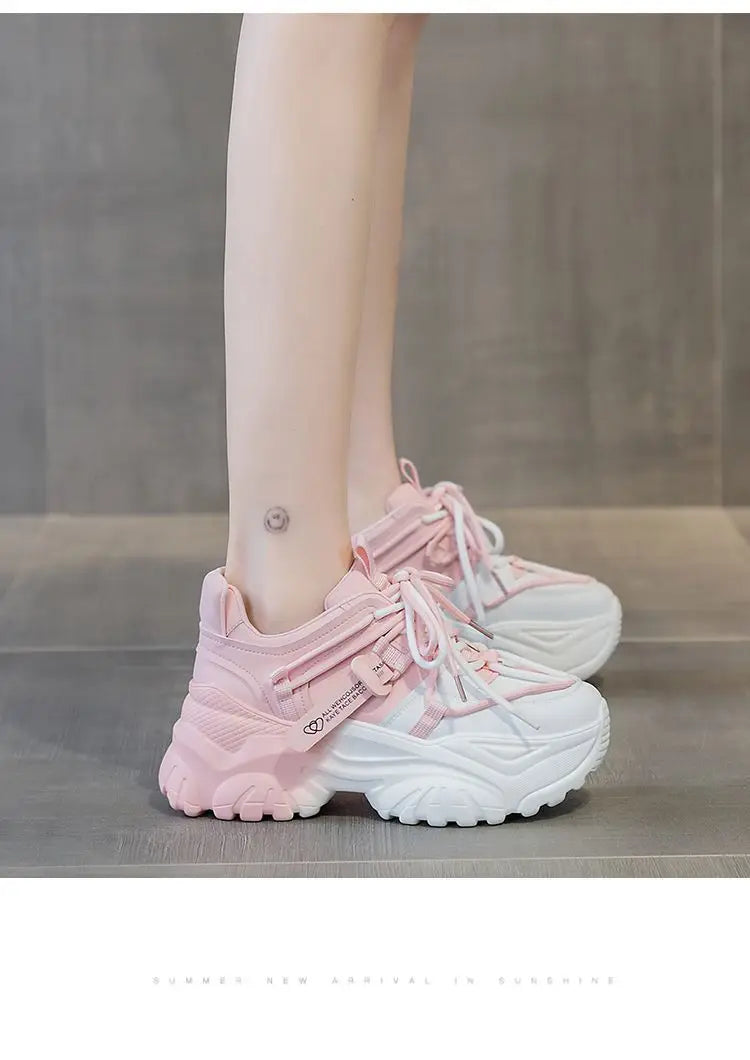 Women's Platform Sneakers - 2024 Spring Fashion Thick Sole Casual Shoes & Tennis Trainers