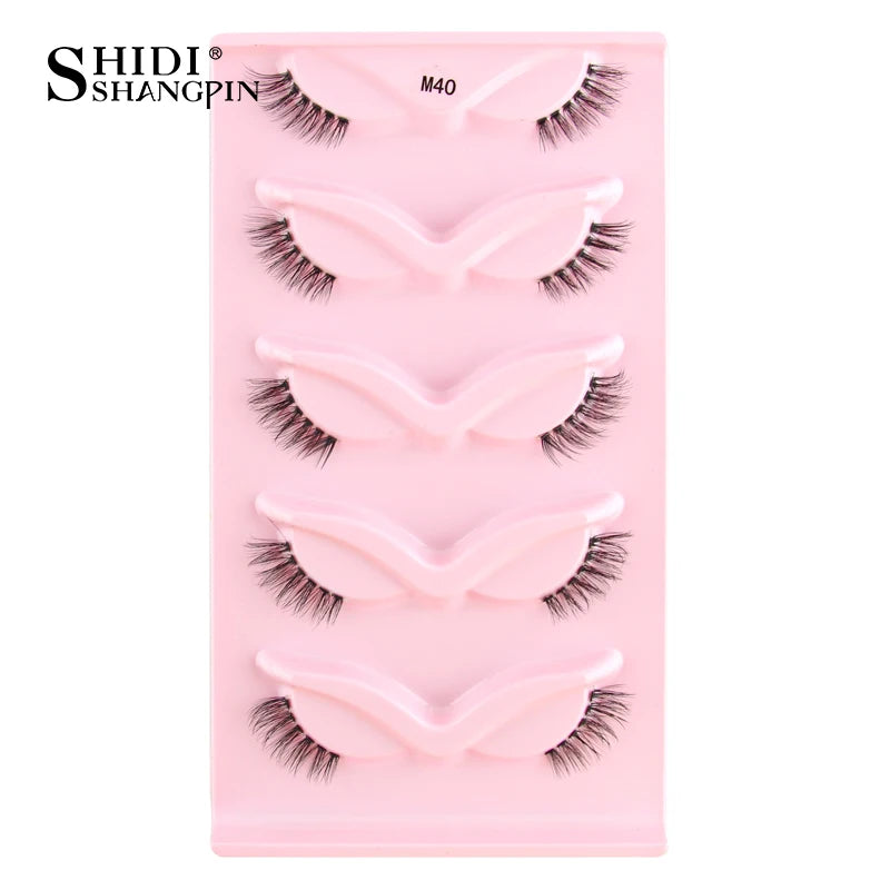 SHIDISHANGPIN 3D Half Cat Eye Lashes – Natural Winged Fox Faux Mink Eyelashes for Makeup