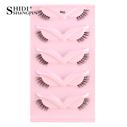 SHIDISHANGPIN 3D Half Cat Eye Lashes – Natural Winged Fox Faux Mink Eyelashes for Makeup