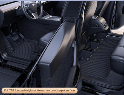YZ Floor Mats for Tesla Model 3/Y 2021-2023 — Waterproof, Non-Slip TPE Car Accessories