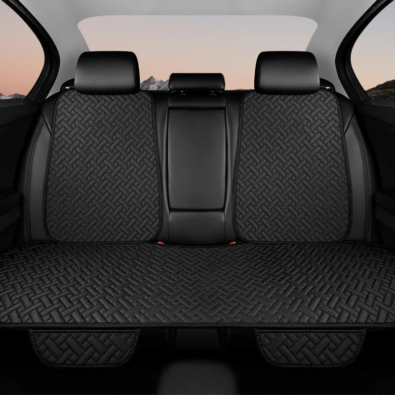 Universal Linen Car Seat Cushion - All-Season Driver Seat Cover with Waist Support