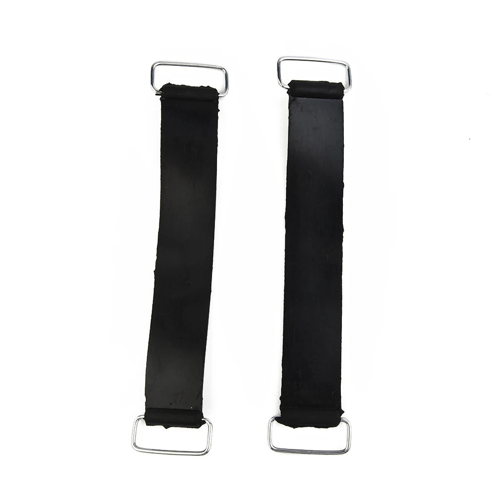 2pcs Motorcycle Rubber Battery Strap Holders — 18-23cm Belt for Honda, Scooters, Tricycles & All Motorcycles