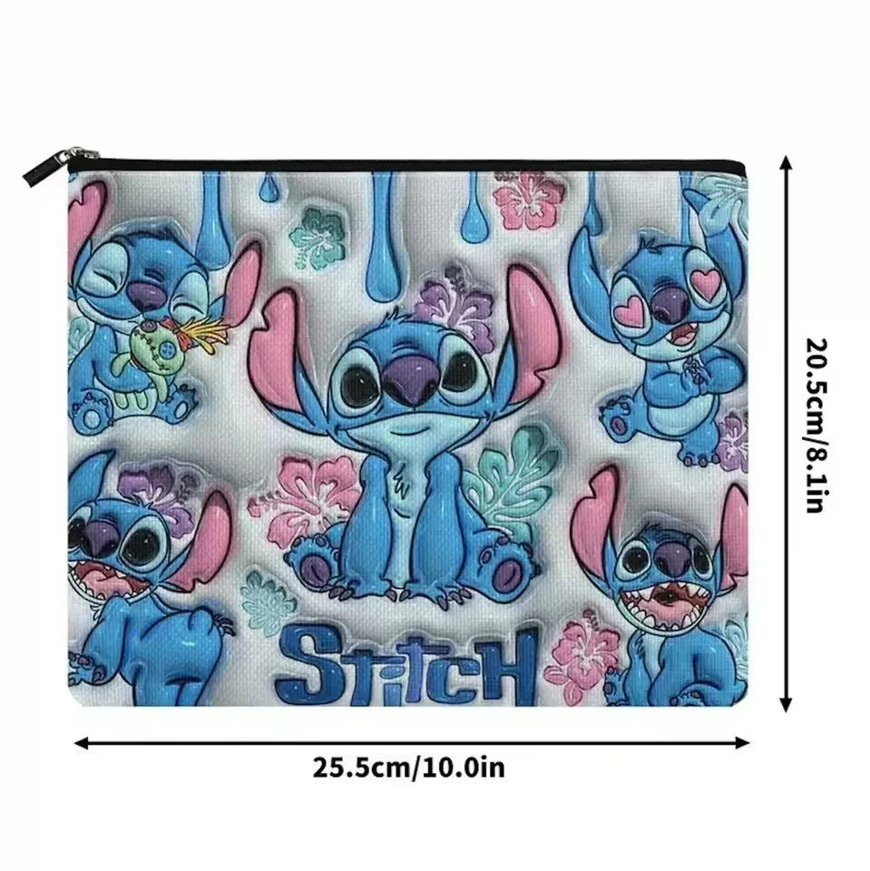Kawaii Disney Stitch Girls Makeup & Pencil Bag — Portable Large-Capacity School Supplies, Wash Bag & Toy Gift