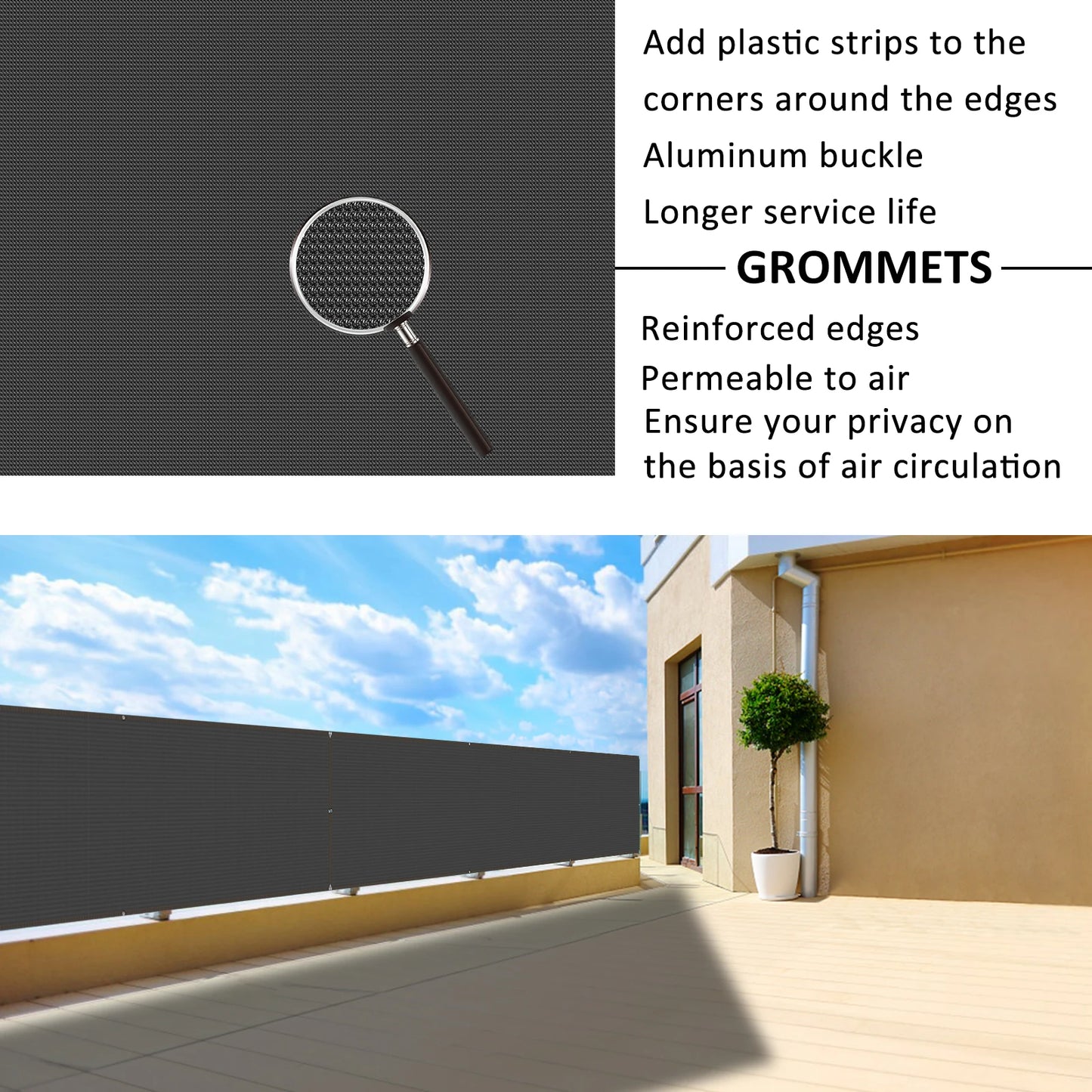 Balcony Privacy Fence Netting – 1×3m / 1×6m Sun Shade Mesh Screen Cover for Garden, Courtyard & Outdoor Fence Protection (1–2 PCS)