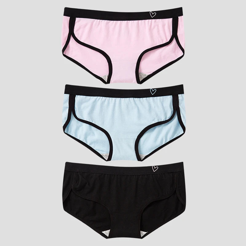 BANNIROU 3Pcs Women’s Cotton Briefs - Soft Breathable Low-Rise Sports Fitness Panties & Everyday Lingerie Underwear