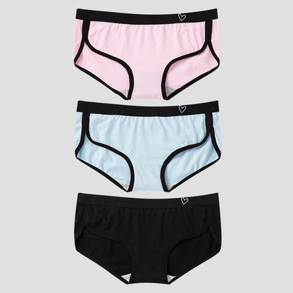 BANNIROU 3Pcs Women’s Cotton Briefs - Soft Breathable Low-Rise Sports Fitness Panties & Everyday Lingerie Underwear