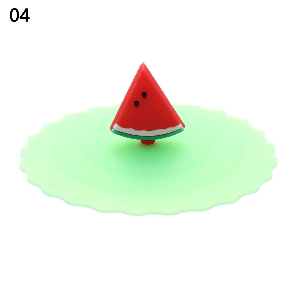 Cartoon 10cm Cute Silicone Cup Cover - Heat-Resistant, Leak-Proof, Dustproof Sealed Lid for Tea Cups
