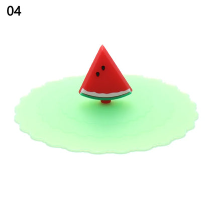 Cartoon 10cm Cute Silicone Cup Cover - Heat-Resistant, Leak-Proof, Dustproof Sealed Lid for Tea Cups