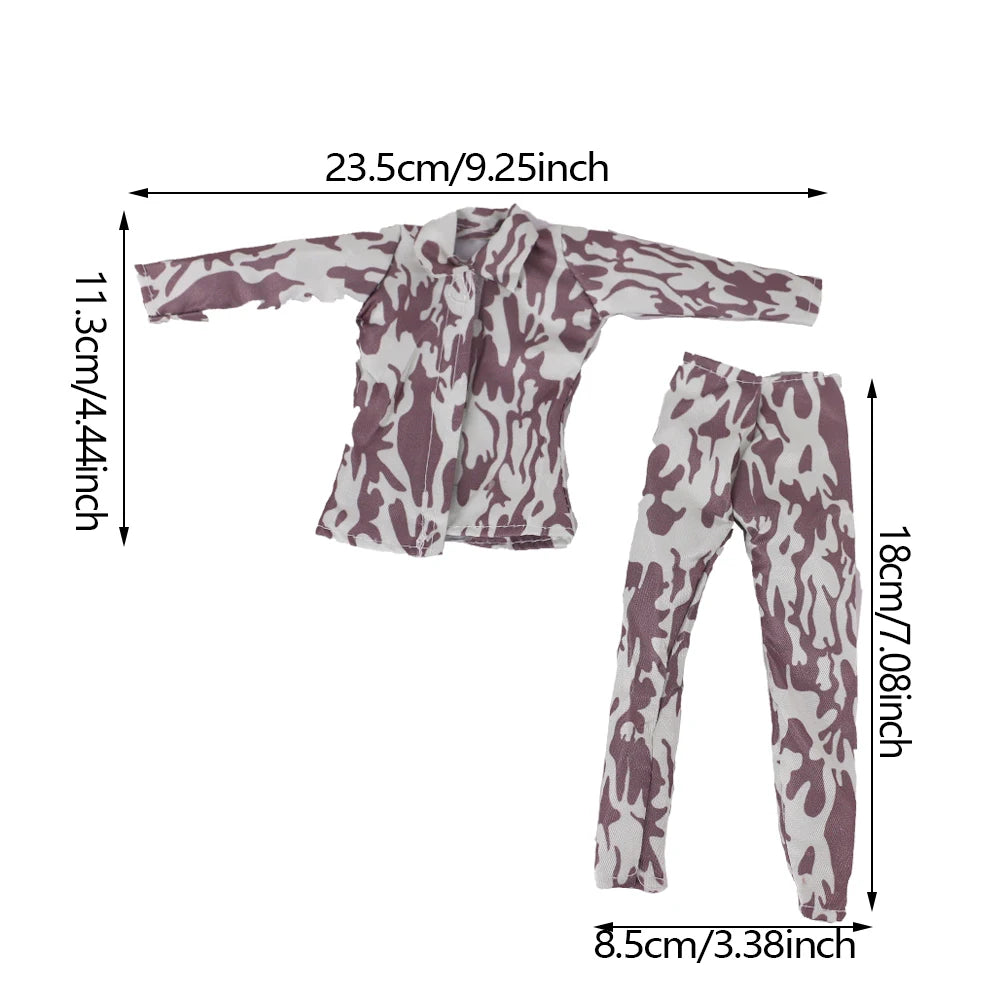 30cm Ken Doll Clothes – Pop Suit Top & Pants Outfit for Boys, Holiday Gift Doll Accessories