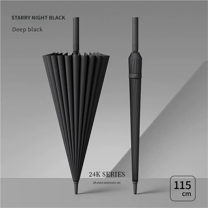 Extra Large 24-Rib Automatic Umbrella - Double-Layer Windproof Stormproof Family Rain Umbrella