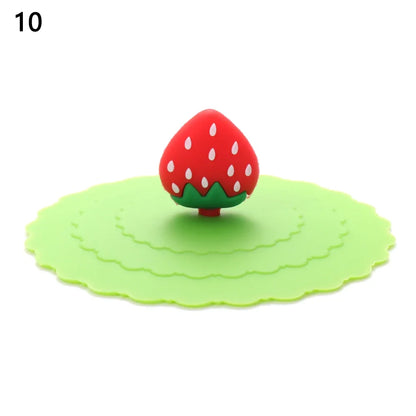 Cartoon 10cm Cute Silicone Cup Cover - Heat-Resistant, Leak-Proof, Dustproof Sealed Lid for Tea Cups