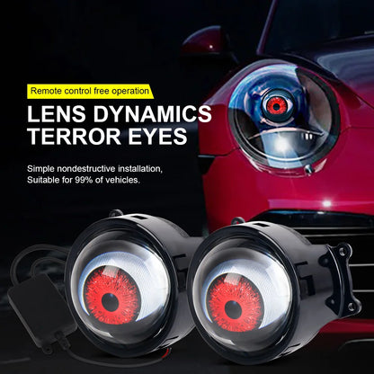 3-Inch Devil's Eye LED Headlight Lens Kit - 12V Dynamic Car Retrofit Lights with Remote Control