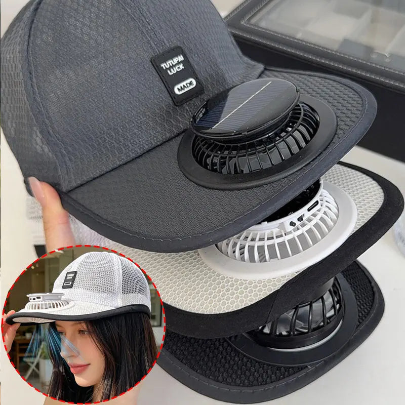 USB Fan Baseball Cap - Breathable Mesh Sun Protection Hat for Outdoor Summer Activities