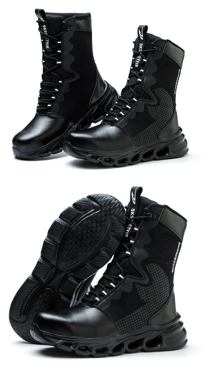 Men's Steel Toe Work Sneakers - Safety Shoes, Puncture-Proof Boots, Indestructible Lightweight Footwear for Security