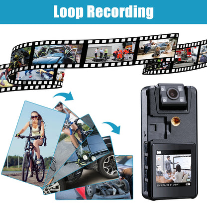 Vandlion A39 Mini Camera - Full 1080P HD Camcorder for Body Mount, 180° Rotating Small Cam for Biking, Sports, Car DVR, and Webcam - 3000mAh Battery