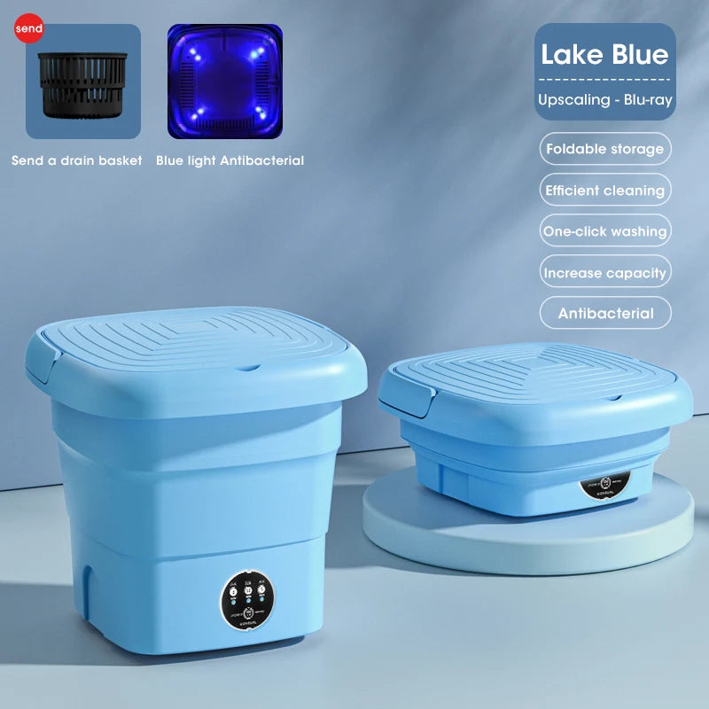 Portable Mini Washing Machine – 4.5L Washer for Socks, Underwear & Panties, Travel & Dorm Use, EU/US/UK/AU Plug