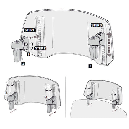 Universal Motorcycle Windshield Extension - Adjustable Clamp-On Windscreen Spoiler Deflector for All Bikes