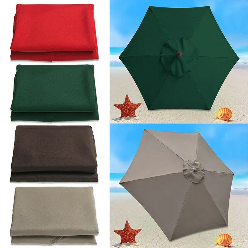 Waterproof Garden Umbrella Replacement Cover – UV Protection Sunshade Canopy for Outdoor Patio, Beach & Garden (2m/2.7m/3m)