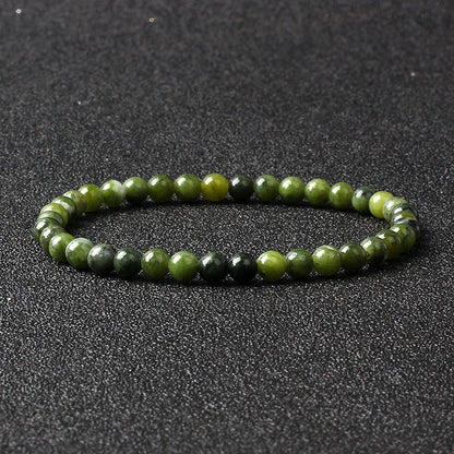 4mm Natural Stone Bead Stretch Bracelet for Men & Women – Agate Lava Handmade Reiki Crystal Jewelry