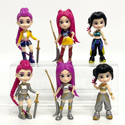 6PCS K-Pop Demon Hunters Figure Set – PVC Cartoon Gaming Desk Decoration, Collectible Model Toys for Kids
