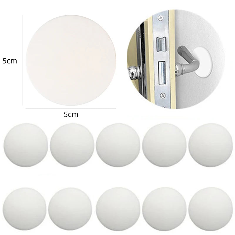 5/10pc White Rubber Door Stops — Self-Adhesive Wall Protectors & Non-Slip Bumper Guards