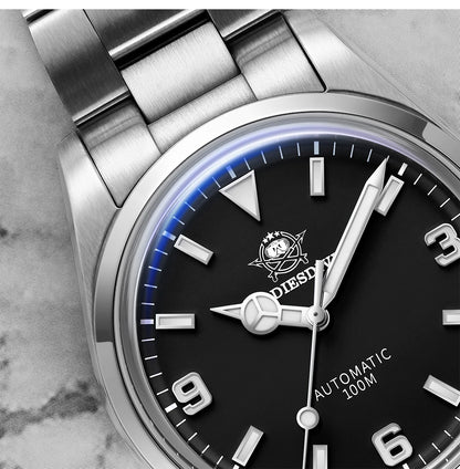 ADDIESDIVE Luxury Men’s Automatic Watch — BGW9 Luminous Bubble Mirror, Sapphire Glass, 100M Waterproof Steel Analog Timepiece