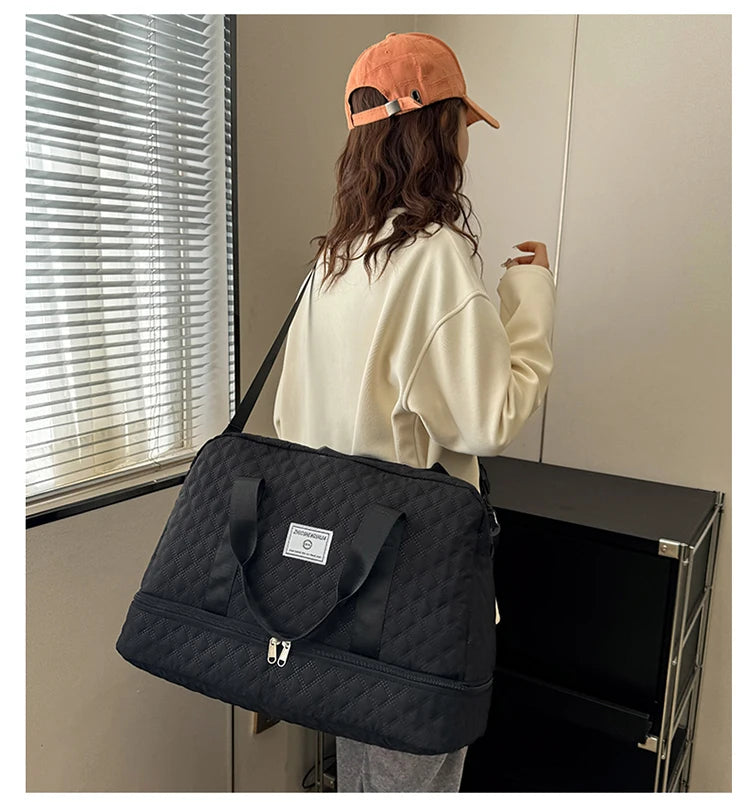 Short Trip Travel Bag – Large Capacity Waterproof Handbag with Dry & Wet Separation for Men & Women