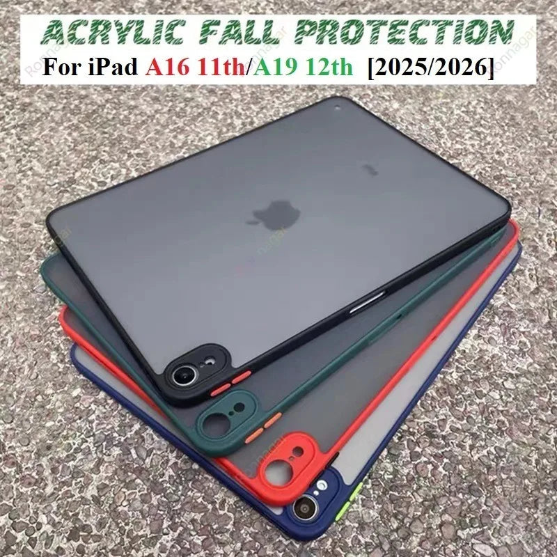 Matte Transparent iPad Case - Protective Cover for iPad A16, Air 11/13, Pro 11/12.9/13 & 10th–12th Gen Models
