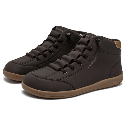 HOBIBEAR Mid-Top Barefoot Shoes — Wide-Toe Ankle Boots for Men & Women, Outdoor Non-Slip Artificial Leather Shoes