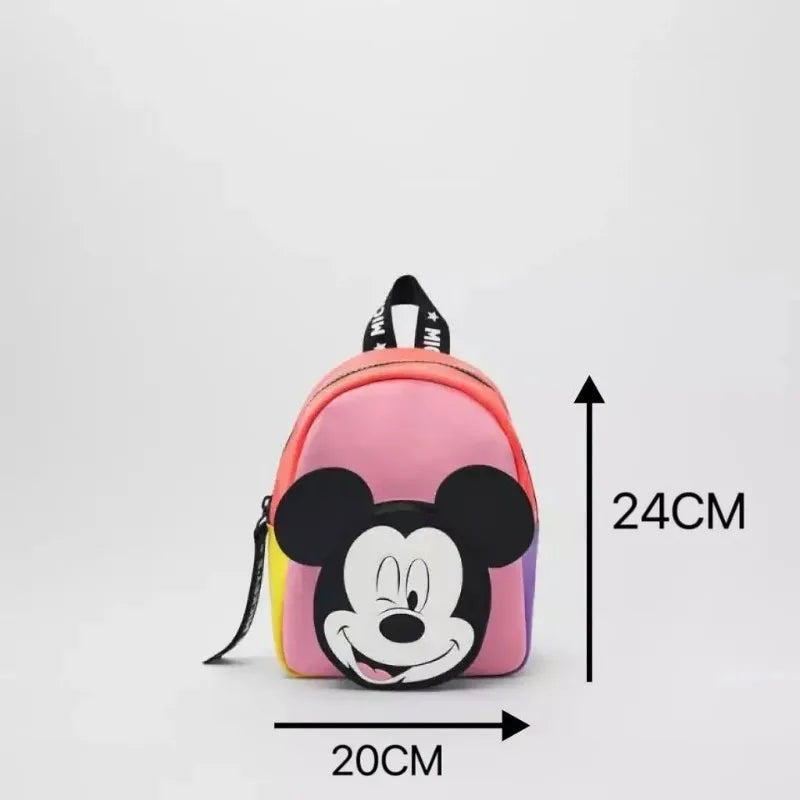 Disney Mickey Mouse Fashion Backpack - Cute Minnie Canvas School Bag, Large Capacity Backpack for Women & Girls
