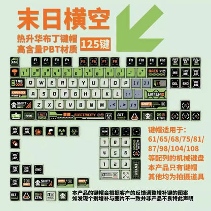 Doomsday Crossing 125-Key Keycap Set - Translucent Pudding PBT+PC Keycaps for MX Switch Mechanical Keyboards