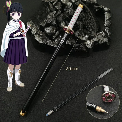 Demon Slayer Gel Pen - 0.5mm Black Ink Anime Sword Design Pen for Students, Cosplay Fans and Gifts
