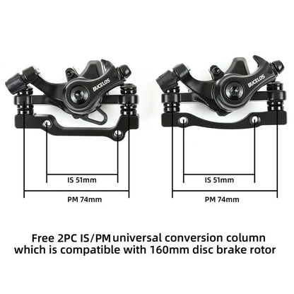 BUCKLOS 160mm Bicycle Disc Brake Caliper – Front/Rear Line Pulling, Aluminum Alloy Mechanical Brakes for MTB