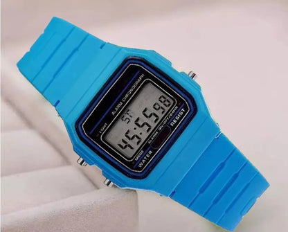 Men's Sport LED Digital Watch - Small Square Dial with Silicone Band, Casual Electronic Wristwatch