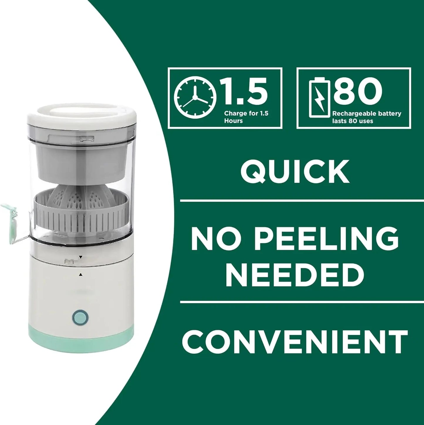 Portable Electric Juicer | Wireless USB Rechargeable Orange & Lemon Squeezer | Slow Juicers for Household Kitchen