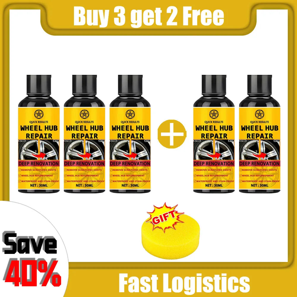 Car Rim Scratch Repair Paste - Wheel Alloy Repair Paint for Black, White & Silver Rims
