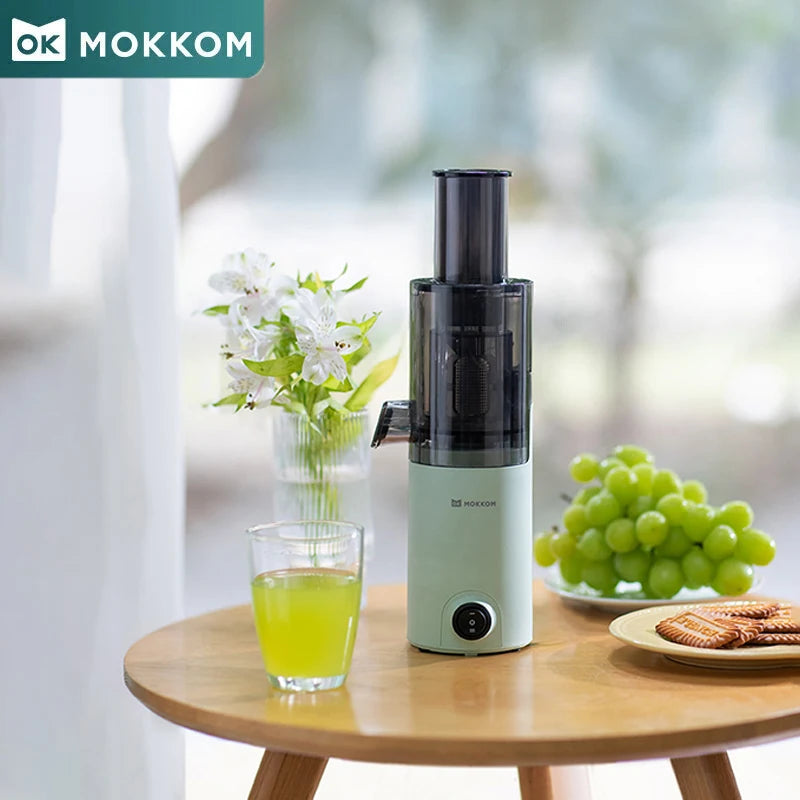 Mokkom Mini Slow Juicer — Full-Automatic Household Juicer with Residue Separation, Multifunctional Fruit & Vegetable Juicer
