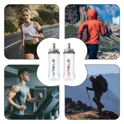 WRELS Folding Soft Water Bottle – Collapsible BPA-Free Sport Flask for Running, Camping & Hiking