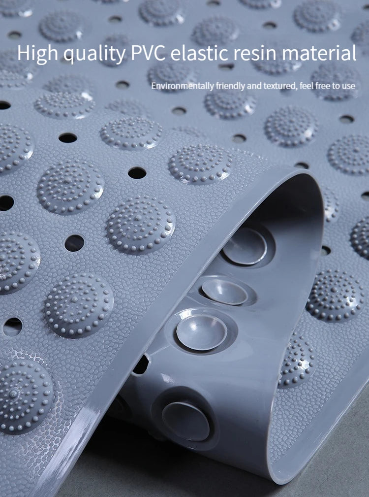 Shower Bath Mat – Hollow Hydrophobic Anti-Slip Tub Pad with Suction Cups, Thick Massage Foot Mat for Bathroom