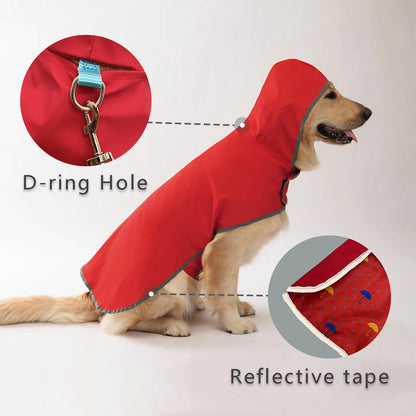 Double-Layer Yellow Raincoat for Dogs: Keep Your Pup Dry & Stylish with Two-Way Wear!