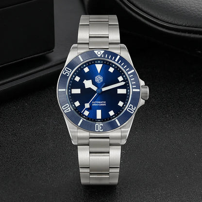 San Martin SN0121T Titanium Diving Watch – NH35 Automatic Movement, Grade 2 Titanium, 120-Click Bezel, 300M Waterproof Wristwatch