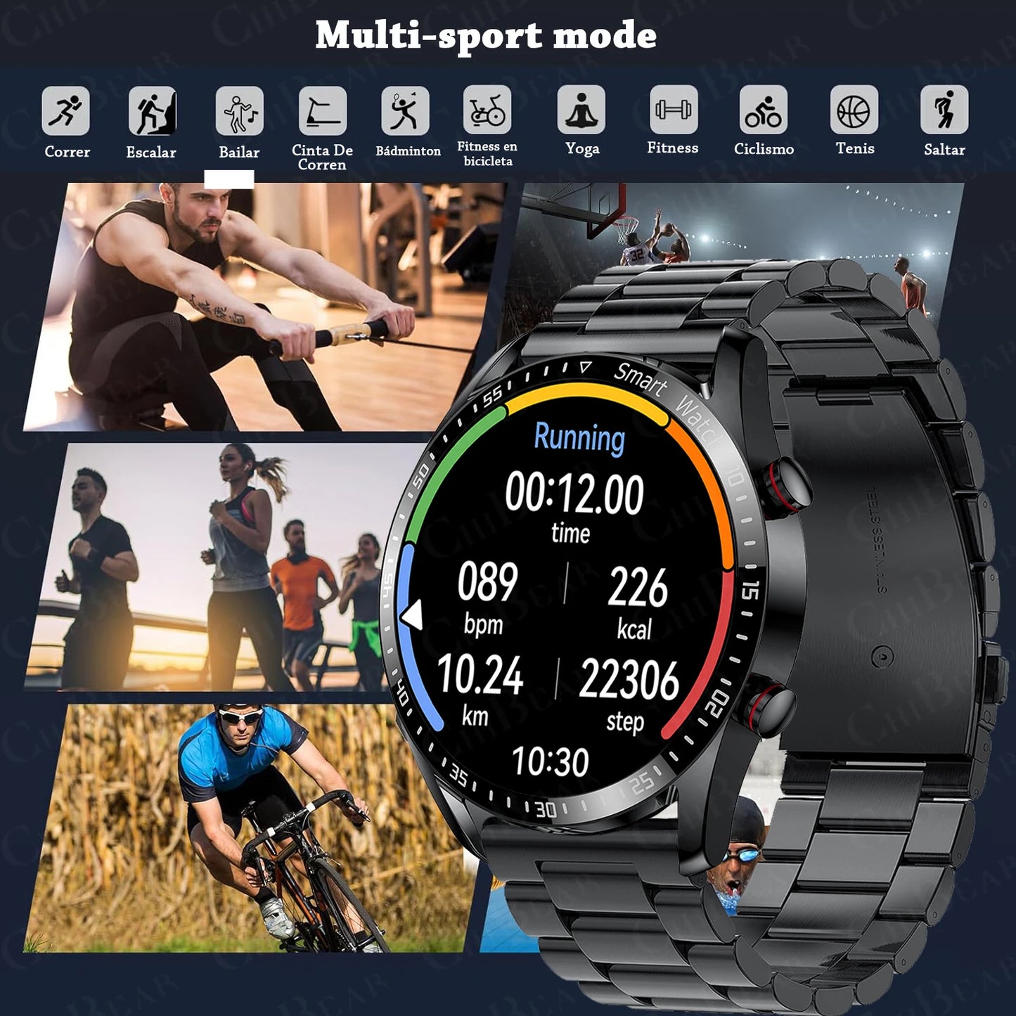 2024 New Bluetooth Call Smartwatch for Men – 360x360 HD Display, Heart Rate, ECG+PPG, Fitness Tracker for Huawei