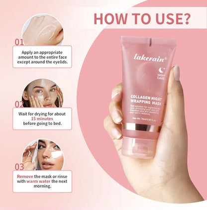 Night Collagen Wrapping Mask – Moisturizing, Brightening & Rejuvenating Korean Face Mask for Glowy Skin & Elasticity